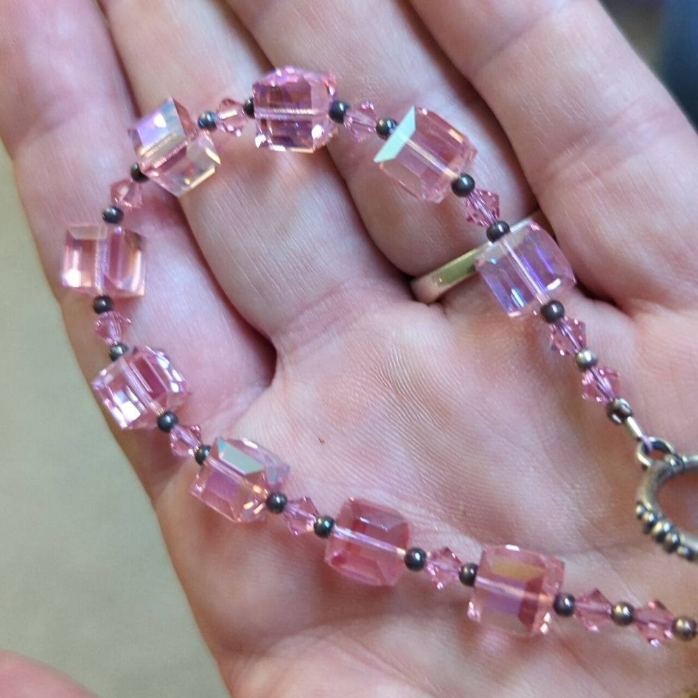 Lt. Pink Crystal Bracelet 7in #2